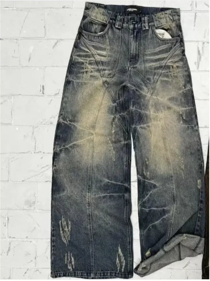 American High Street Straight-Leg Yellow Dyed Jeans