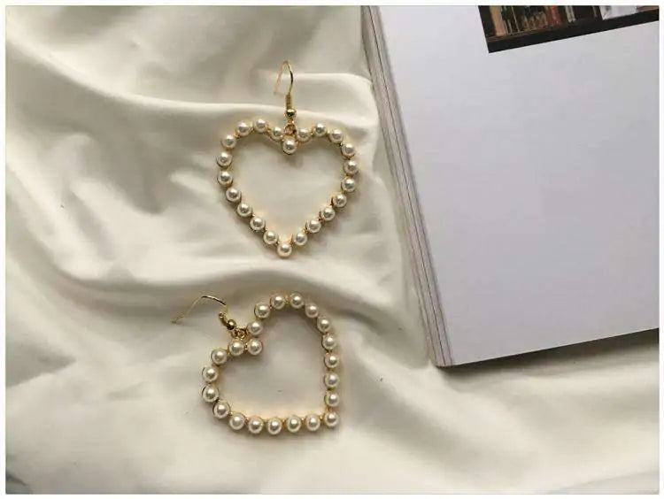 Vintage Geometry Love Heart Earrings