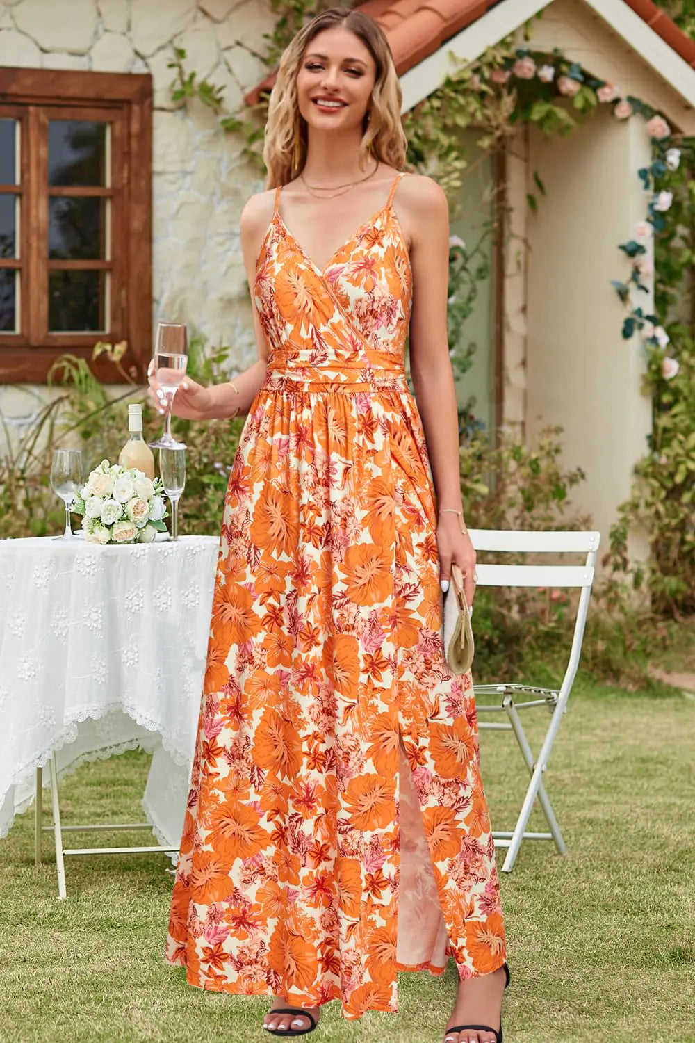 Orange Floral Pink