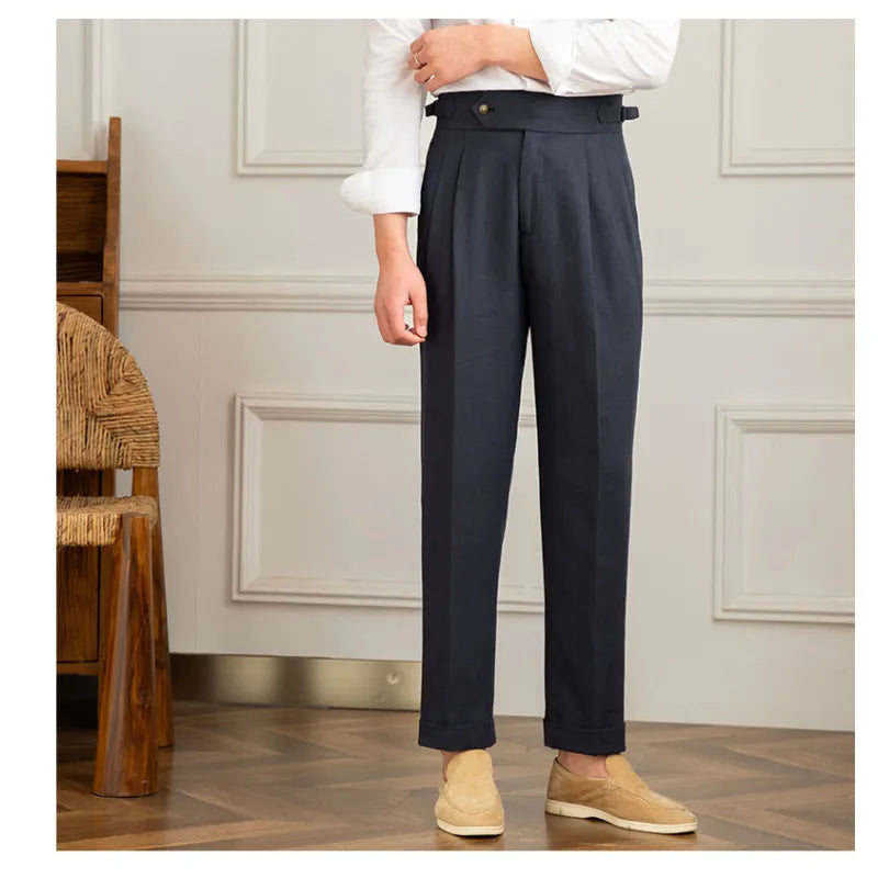 Men's High Waist Straight Pants