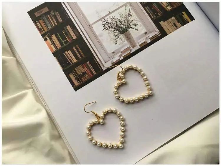 Vintage Geometry Love Heart Earrings