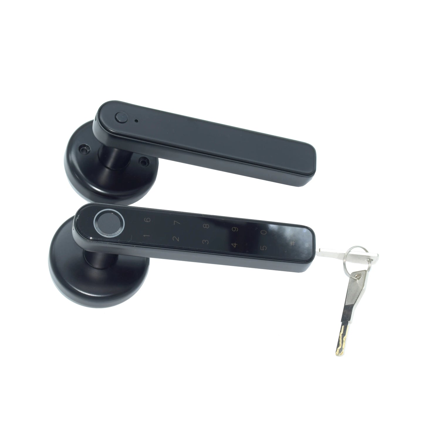 Indoor Wooden Glass Door with Fingerprint Bluetooth Lock