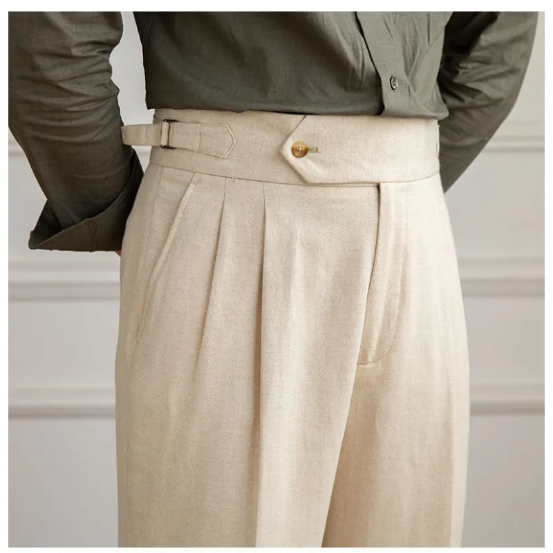 Men's High Waist Straight Pants