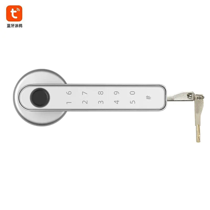 Indoor Wooden Glass Door with Fingerprint Bluetooth Lock
