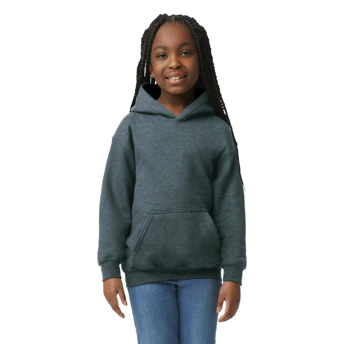 Gildan Youth Hoodie Sweatshirt, Style G18500B Medium Dark Heather