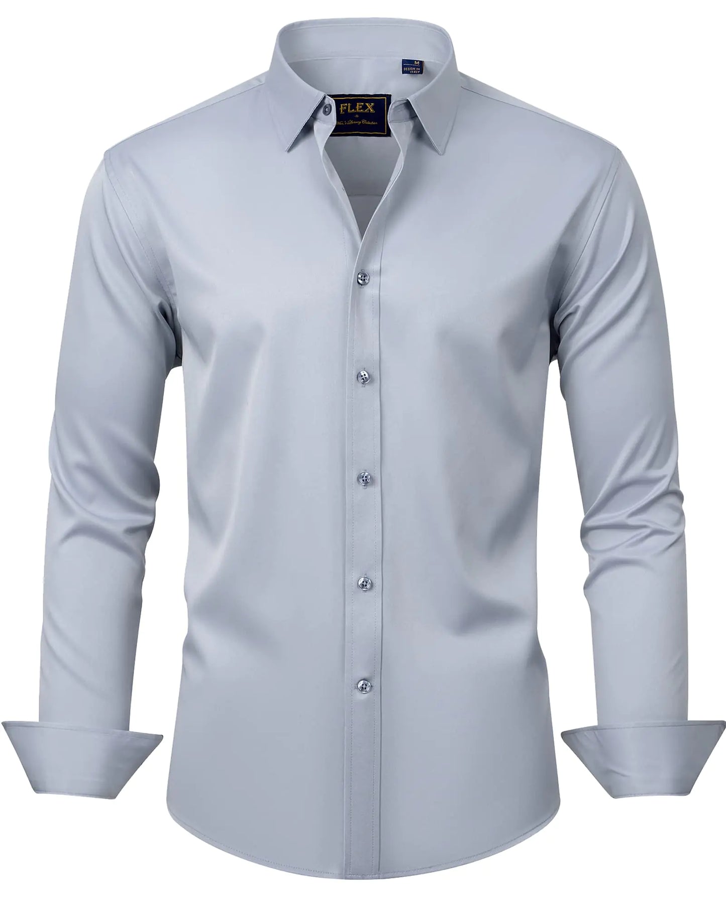 J.VER Men's Dress Shirts Solid Long Sleeve Stretch Wrinkle-Free Formal Shirt Business Casual Button Down Shirts Vintage Green Medium