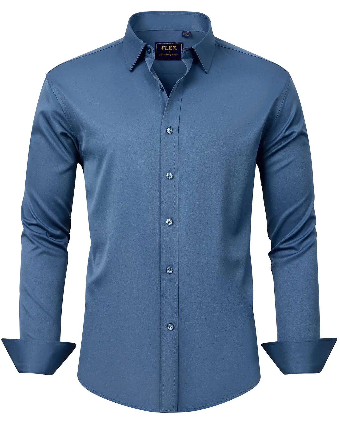 J.VER Men's Dress Shirts Solid Long Sleeve Stretch Wrinkle-Free Formal Shirt Business Casual Button Down Shirts Vintage Green Medium