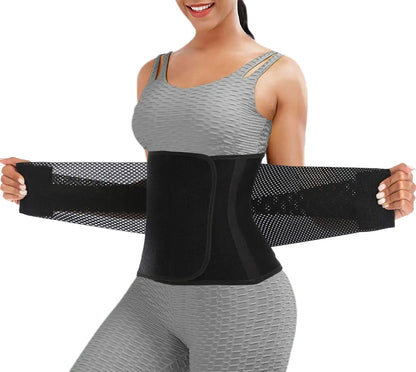 Waist Trainer Belt for Women Man - Waist Trimmer Ab Belt - Tummy Control Body Shaper Upgrade Black Small