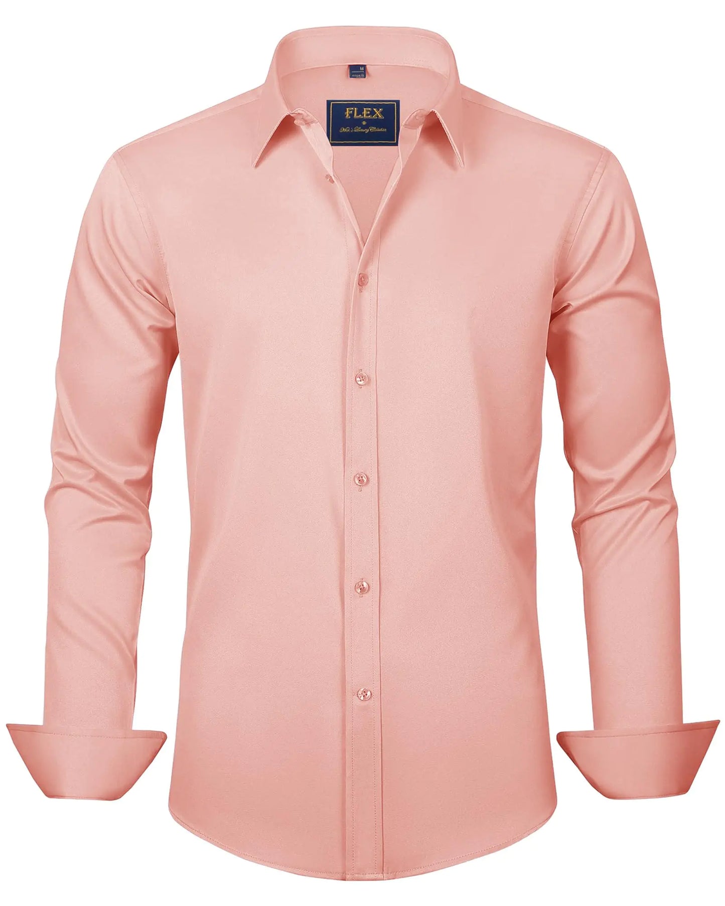 J.VER Men's Dress Shirts Solid Long Sleeve Stretch Wrinkle-Free Formal Shirt Business Casual Button Down Shirts Vintage Green Medium