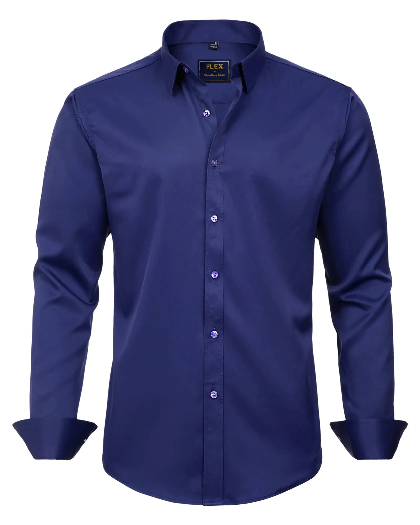 J.VER Men's Dress Shirts Solid Long Sleeve Stretch Wrinkle-Free Formal Shirt Business Casual Button Down Shirts Vintage Green Medium