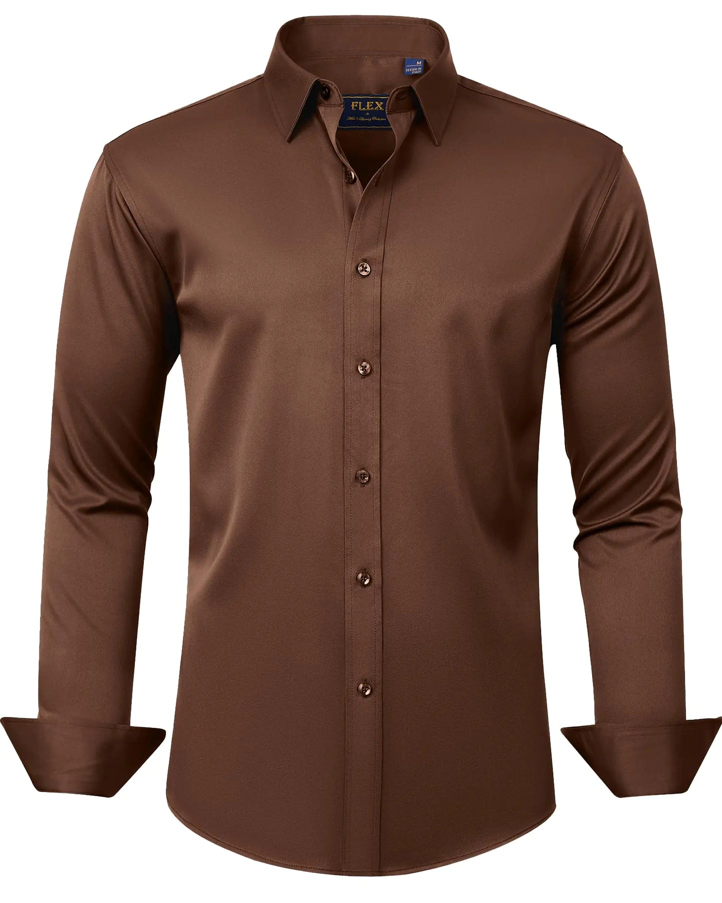 J.VER Men's Dress Shirts Solid Long Sleeve Stretch Wrinkle-Free Formal Shirt Business Casual Button Down Shirts Vintage Green Medium