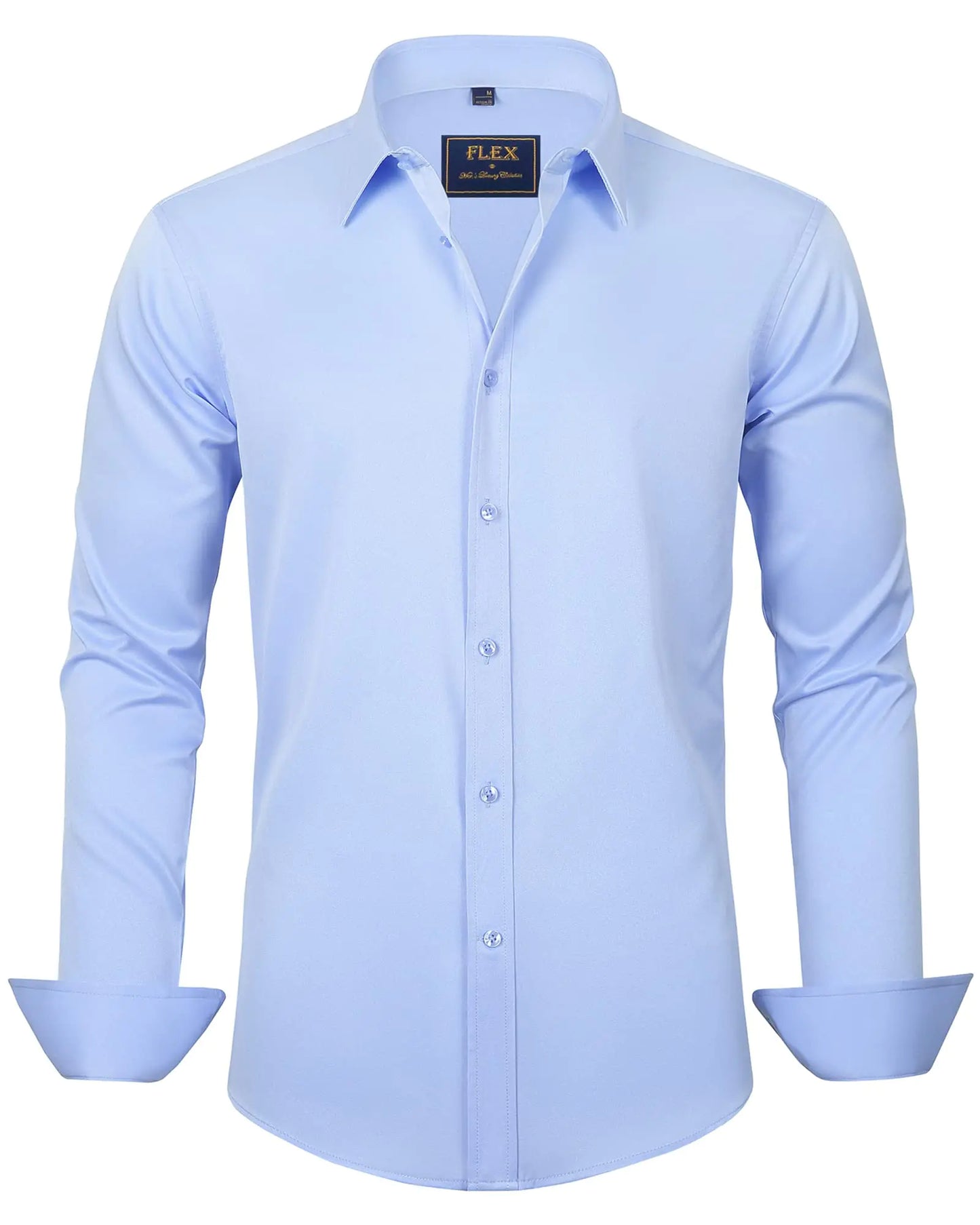 J.VER Men's Dress Shirts Solid Long Sleeve Stretch Wrinkle-Free Formal Shirt Business Casual Button Down Shirts Vintage Green Medium