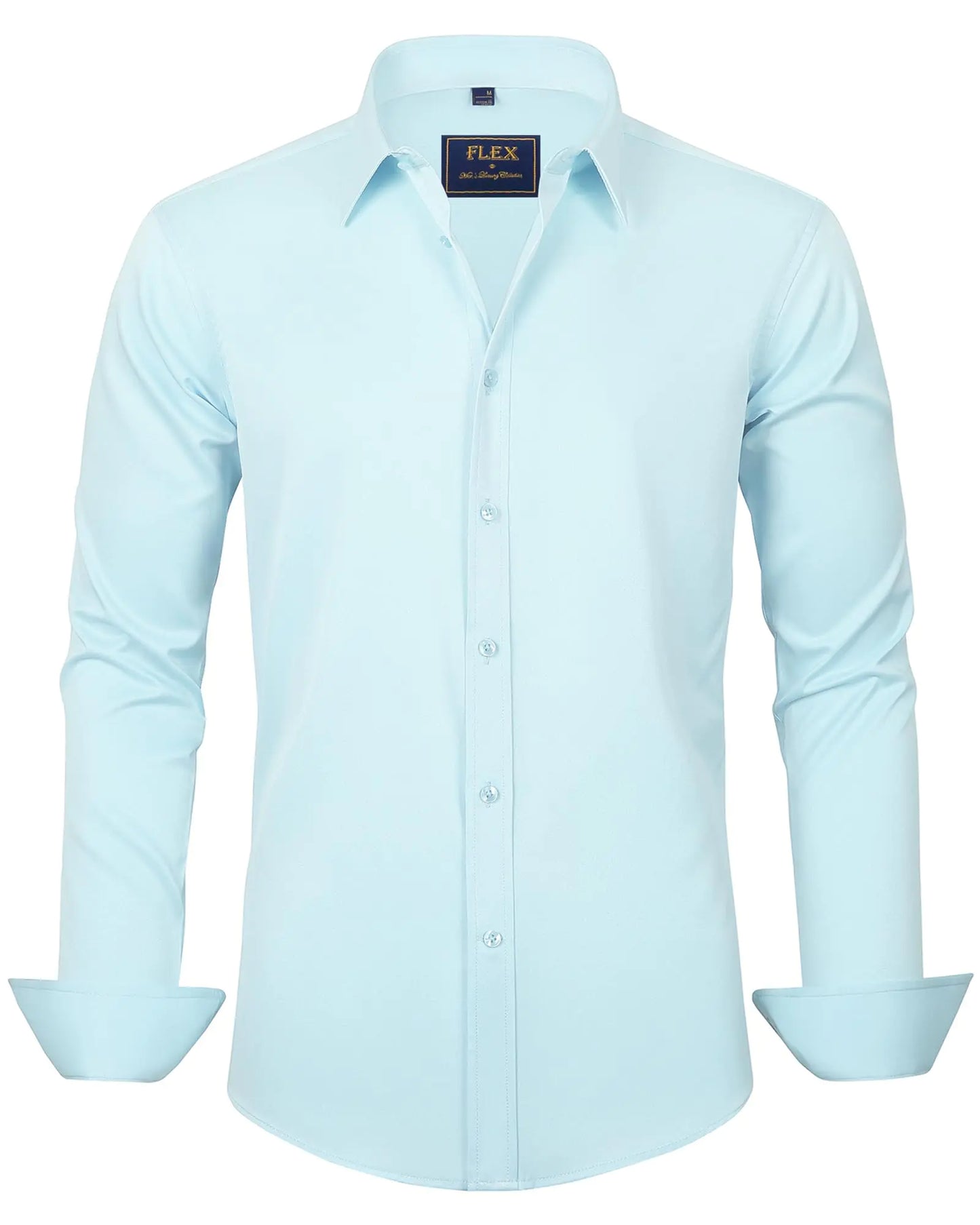 J.VER Men's Dress Shirts Solid Long Sleeve Stretch Wrinkle-Free Formal Shirt Business Casual Button Down Shirts Vintage Green Medium