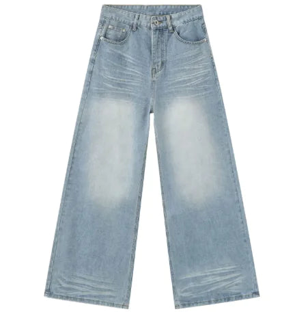 Men's American-Style Washed Straight Jeans