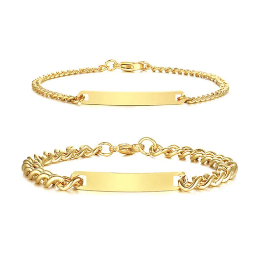 Stainless Steel Couple Cuban Bracelet