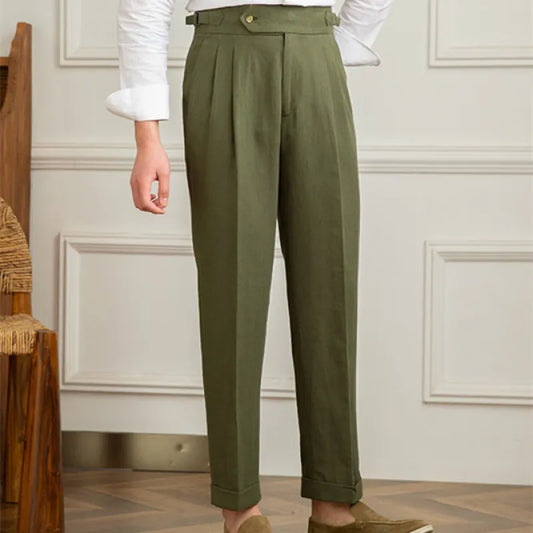 Men's High Waist Straight Pants