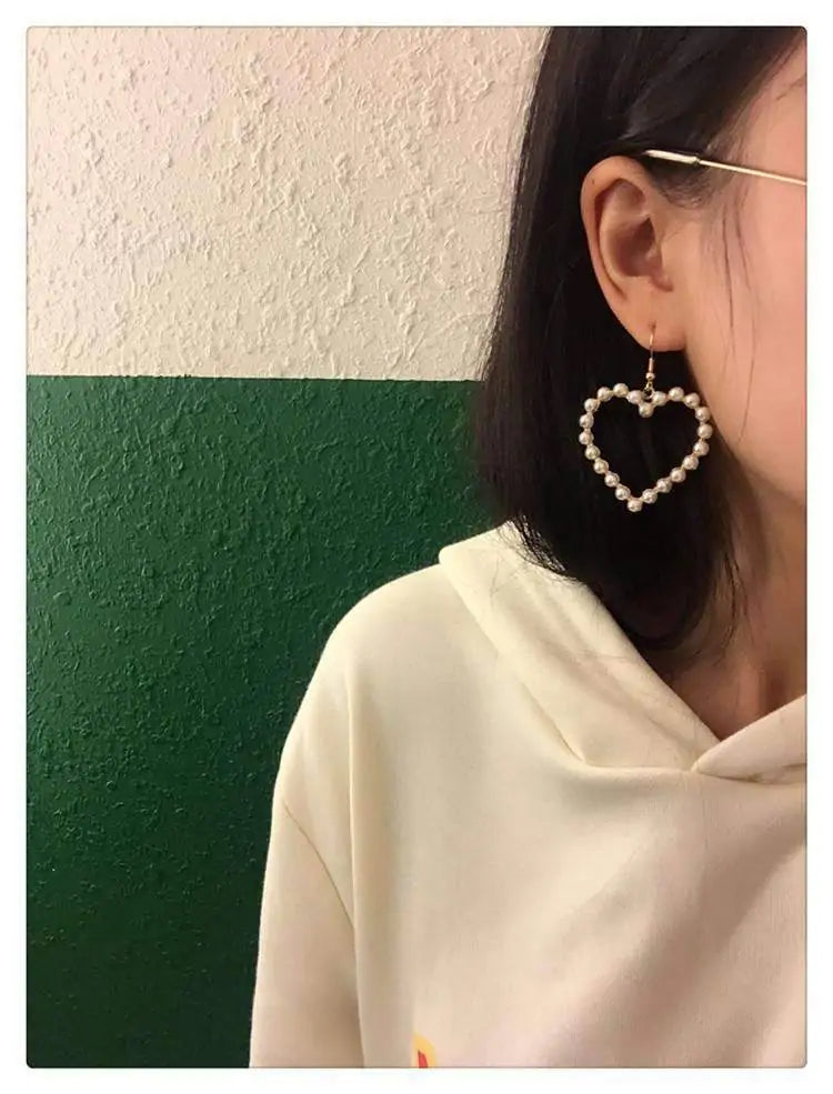 Vintage Geometry Love Heart Earrings